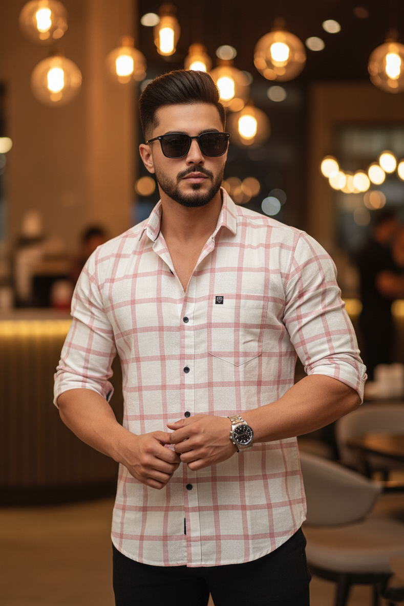 Men Onion Checks Shirt – Trendy and Comfortable Casual Wear OXFORD 261049715