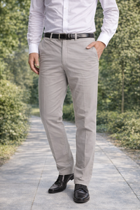 Men Plain Grey Chinos | Slim & Regular Fit Pants 5110
