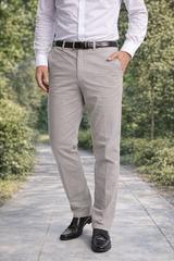 Men Plain Grey Chinos | Slim & Regular Fit Pants 5110