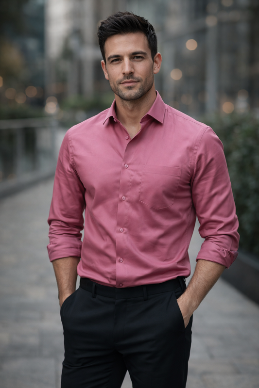 Atlance Men Premium Onion Pink Formal Shirt - Slim Fit-FRM