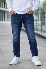 Atlance Men Dark Blue Dark Wash Narrow Fit Stretchable Premium Denim Jeans