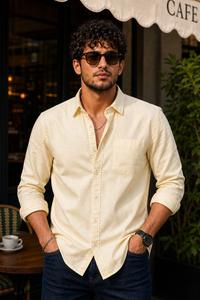 Men Premium Lemon Solid Casual Shirt for Everyday Wear OXF-PLAIN