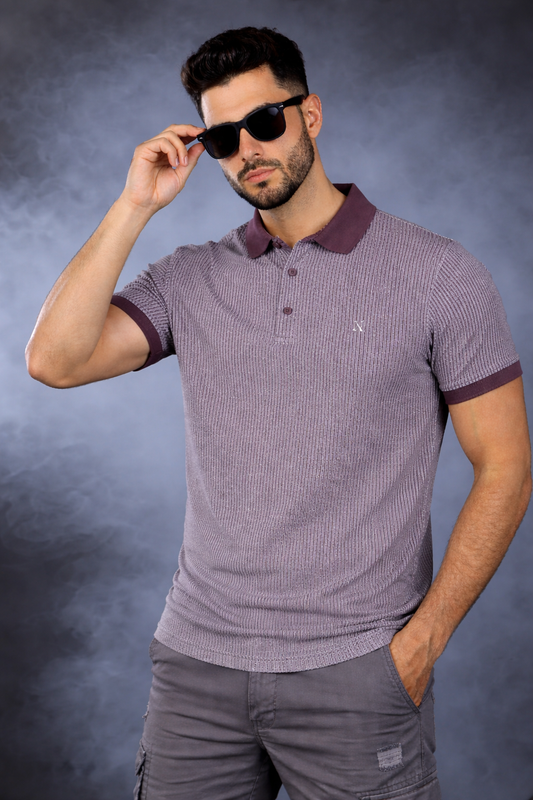 Men Dark Onion Striped Polo T-Shirt | Modern Casual Style 261023952