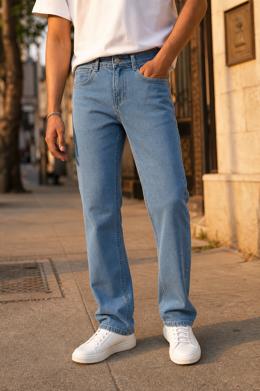 Men Comfortable Light Blue Denim | Stylish Everyday Baggy