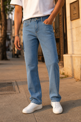 Men Comfortable Light Blue Denim | Stylish Everyday Baggy