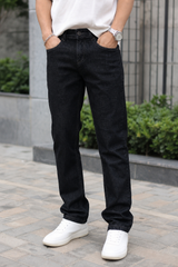 Men Black Straight Fit Baggy - Classic Denim Pants