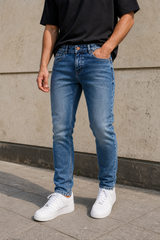 Men Blue Ankle Fit Jeans | Premium Denim JCK-94