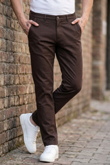 Men Premium Coffee Structured Chinos - Textured STAR