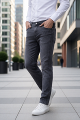 Men Dark Grey Narrow Fit Jeans | Sulphur Plain-18