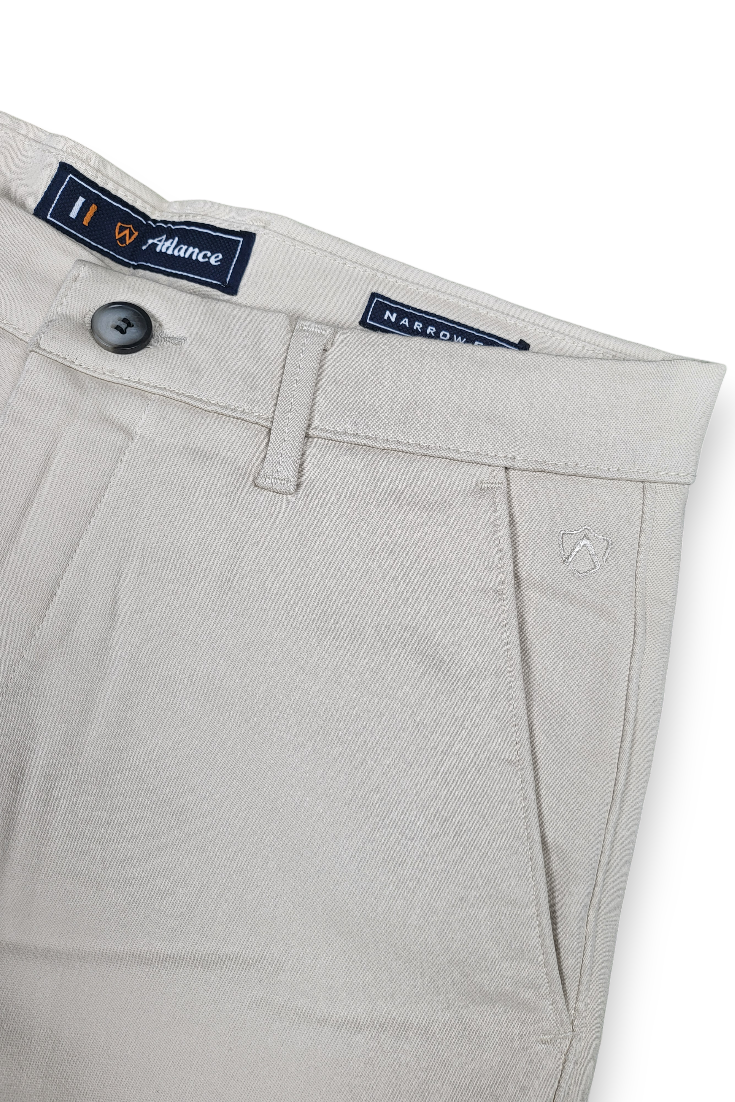 Men Plain Cream Chinos | Slim & Regular Fit Pants 261004775