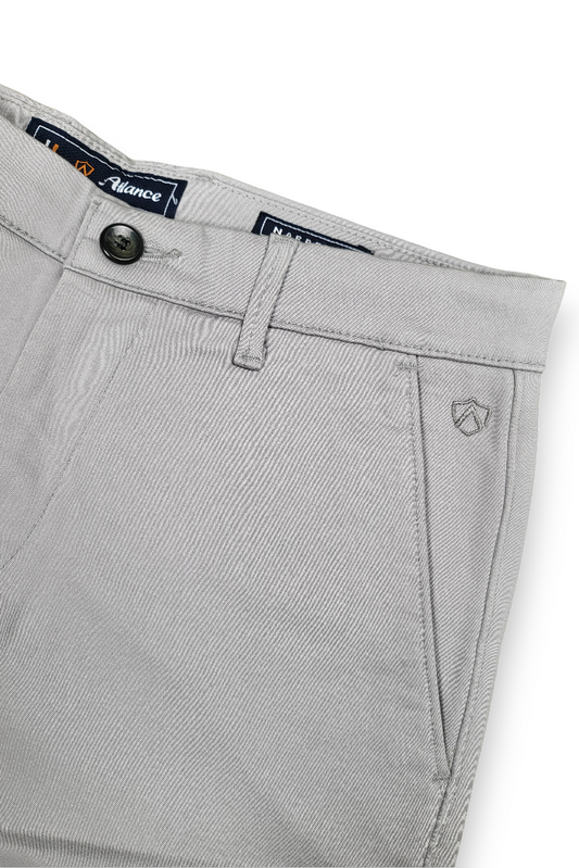 Men Plain Light Grey Chinos | Slim & Regular Fit Pants 261004775