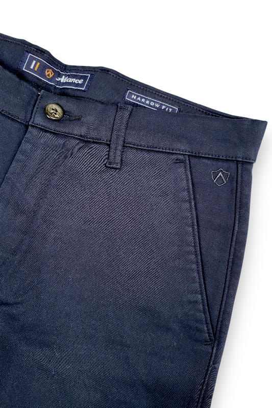 Men Plain Navy Blue Chinos | Slim & Regular Fit Pants 261004775