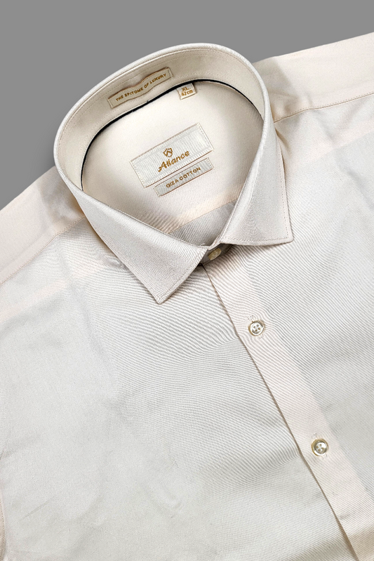 Atlance Premium Cream Solid Formal Shirt for Men-FRM