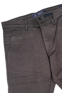 Men Coffee Narrow Fit Structured Pants-TEM9404