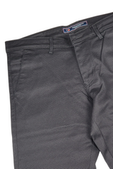 Men Black Narrow Fit Structured Pants-TEM