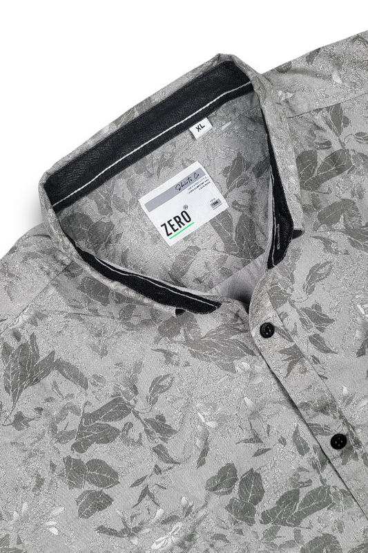 Pista Leaf Print Shirt for Men | Stylish Casual Long Sleeve Zero