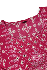 Bright Rani Cotton Rayon Printed Kurti – Comfortable Flared Anarkali Dress for College Office & Daily Wear