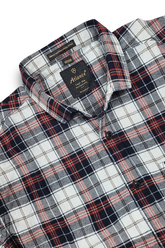 Premium Red Checkered Full Sleeve Shirt - Smart Casual Collection | Atlance FABCK
