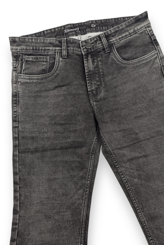Black Narrow Fit Jeans Men | Washed Denim