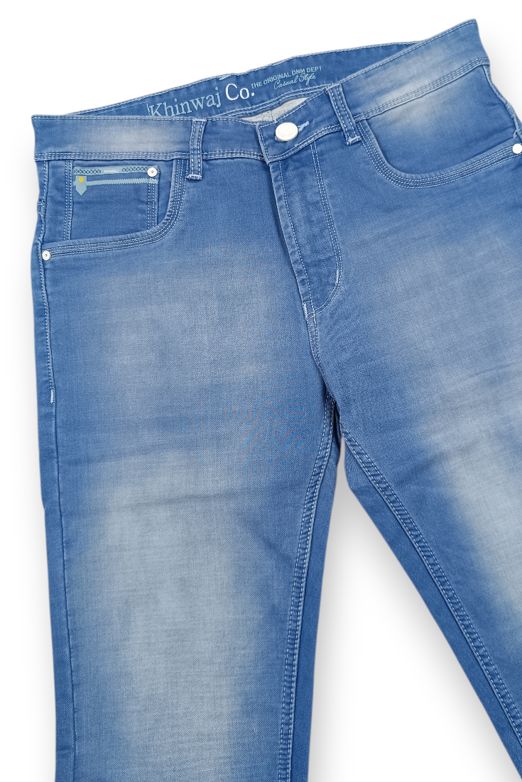 Narrow Fit Sky Blue Jeans Men | Casual Light Wash