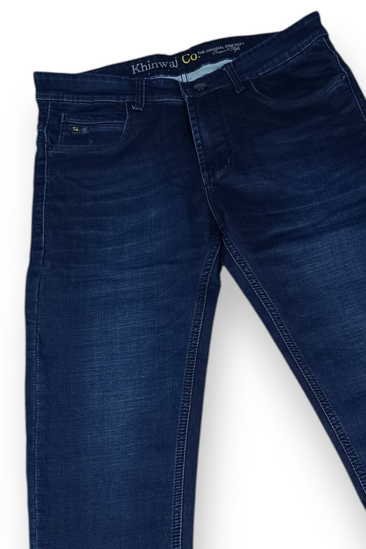 Dark Blue Blue Narrow Fit Jeans Men | Premium Denim