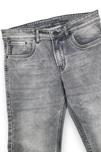 Khinwaj Men Light Grey Silver Wash Narrow Fit Denim Jeans Premium | KHINF39