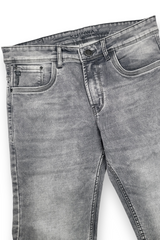 Khinwaj Men Light Grey Silver Wash Narrow Fit Denim Jeans Premium