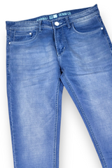 Men Sky Blue Ankle Fit Light Wash Ankle Fit Stretchable Denim Jeans