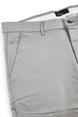Men Premium Light Grey Structured Chinos - Textured STAR