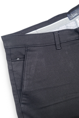 Men Premium Black Structured Chinos - Textured STAR
