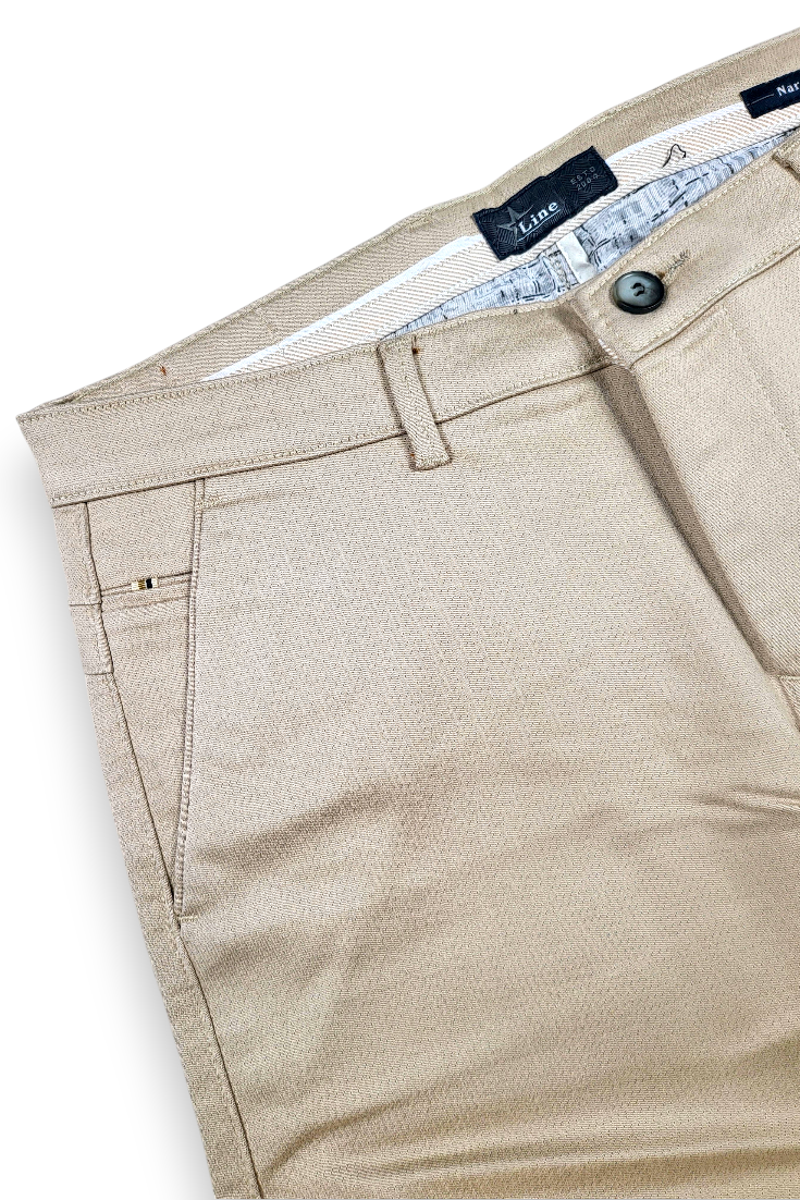 Men Premium Fawn Structured Chinos | Textured STAR44