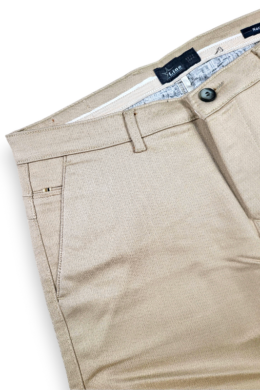 Men Premium Fawn Structured Chinos - Textured STAR