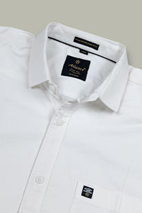 Men Slim Fit White Cotton Casual Shirt - Premium Smart-Casual Wear NFT