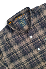 Men Olive & Black Checked Shirt – Slim Fit Cotton WON