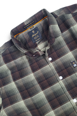 Olive Checks Shirt for Men | Slim Fit Full Sleeve WON