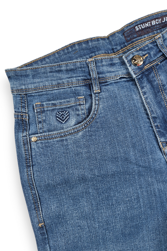Men Straight Fit Light Blue Jeans - Casual Denim Pants Baggy