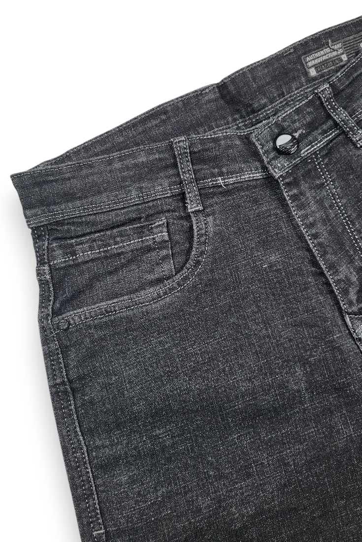 Men Carbon Straight Jeans | Premium Dark Wash Denim Pants Baggy | SBBGY16