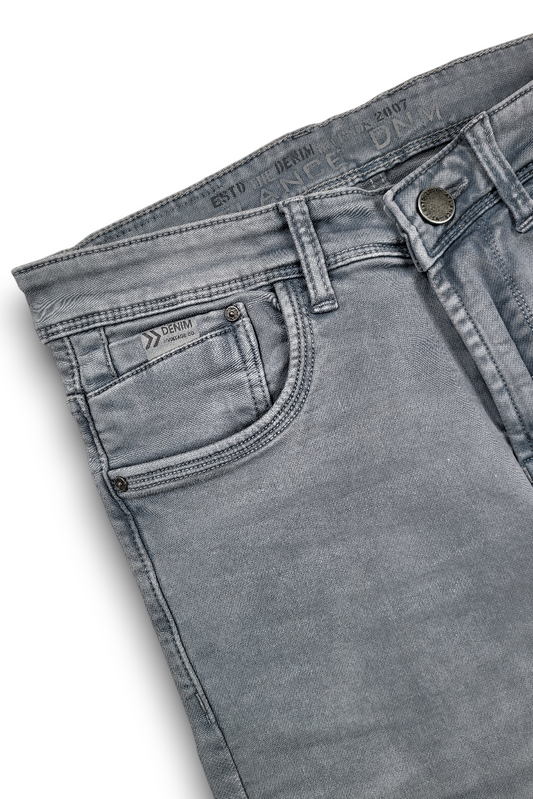 Narrow Fit Light Grey Jeans for Men | Premium Quality Denim