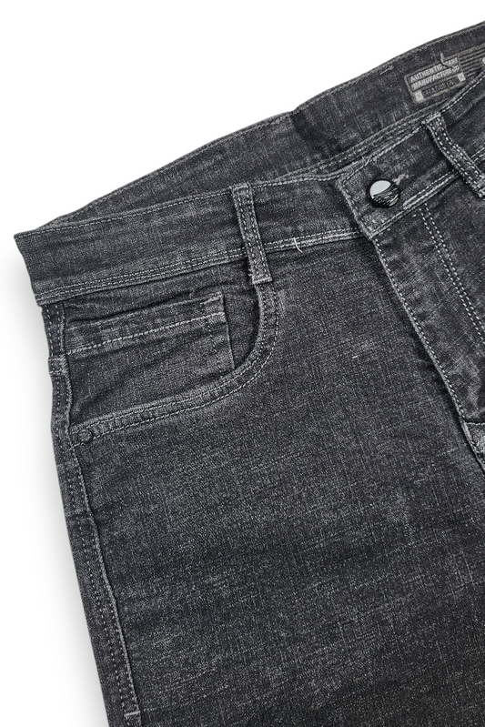 Men Carbon Straight Jeans | Premium Dark Wash Denim Pants Baggy