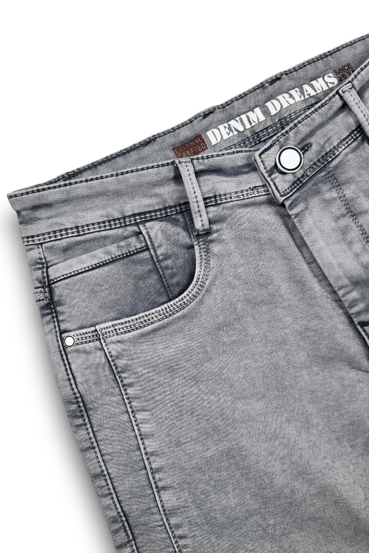 Men Light Grey Narrow Fit Jeans | Sulphur Plain-18