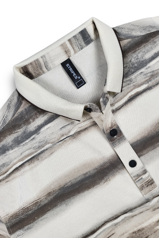 Stylish Brown Printed Polo T-Shirt for Men | Modern Fit