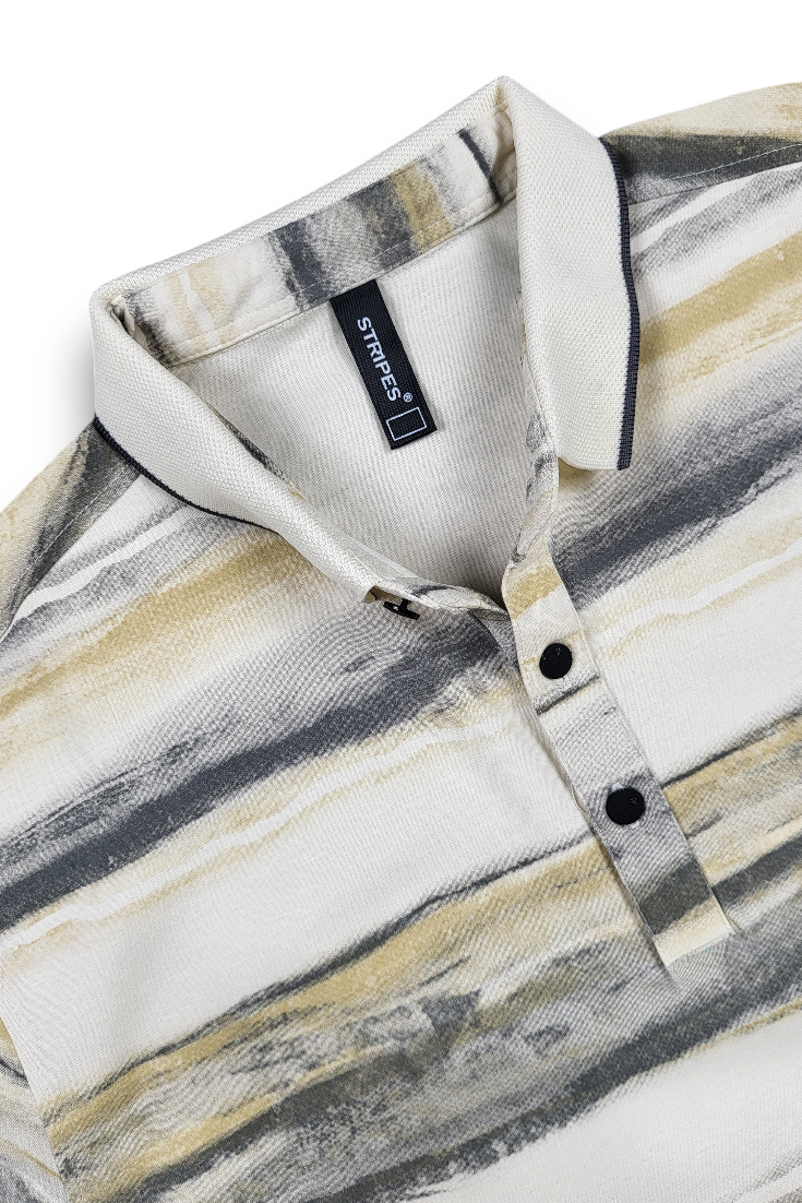 Stylish Fawn Printed Polo T-Shirt for Men | Modern Fit ATL4924