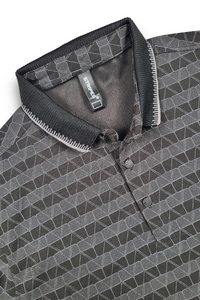 Stylish Black Pattern Polo T-Shirt for Men | Modern Street Look ATL4924