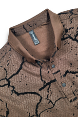 Trendy Coffee Printed Polo T-Shirt for Men | Modern Casual Style