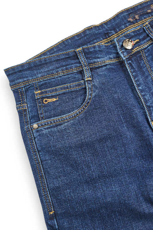 Comfortable Men Straight Fit Denim Jeans - Dark Blue Baggy