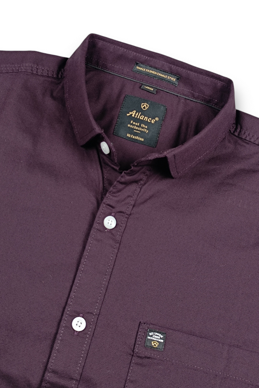Men Slim Fit Purple Cotton Casual Shirt - Premium Smart-Casual Wear JK