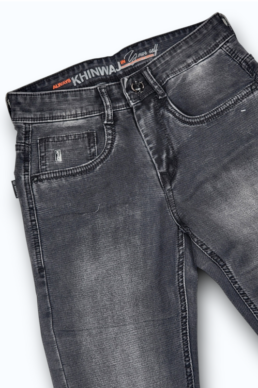 Men Carban Colour Narrow Fit Sulphur Wash Jeans - Stretch Denim HEN