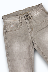 Men Beige Colour Narrow Fit Sulphur Wash Jeans - Stretch Denim HEN
