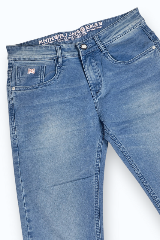 Men Sky Blue Narrow Fit Jeans | Classic 3999