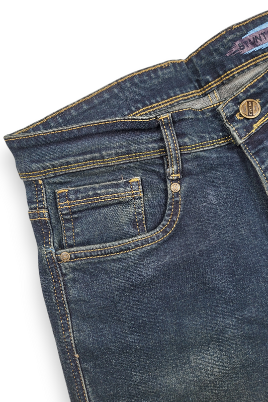 Blue Straight Fit Jeans for Men | Classic Fit Casual Denim Baggy